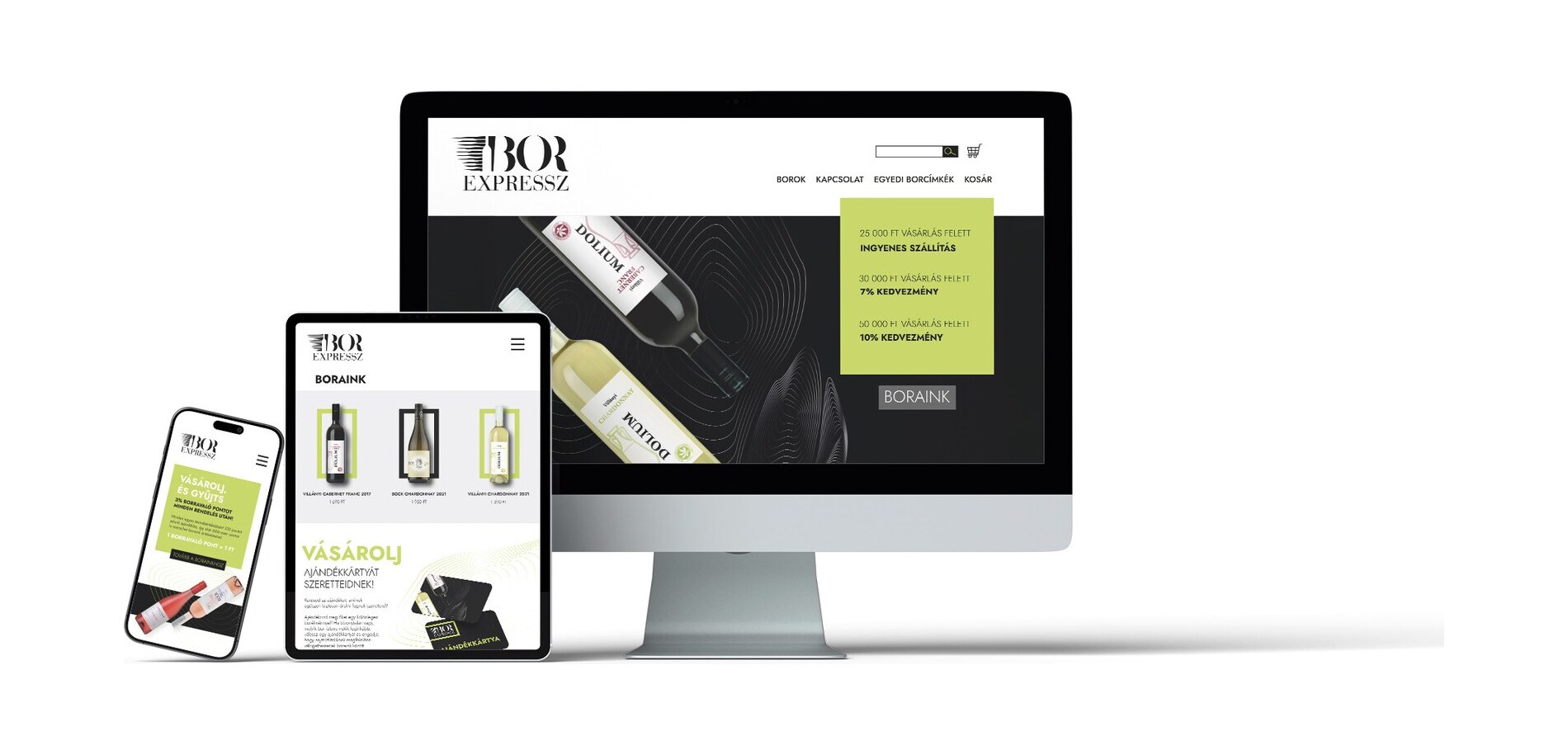 BOR EXPRESSZ – a választott dizájn desktopon, tableten és telefonon